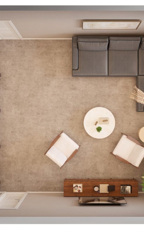 Overhead view of the Verona loft space.